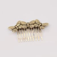 New Retro Diamond Hair Comb Inserted Comb Leaves Pearl Fashion Hairpin Wholesale sku image 9