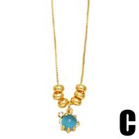 Cute Astronaut Heart Shape Copper Gold Plated Zircon Necklace 1 Piece sku image 2