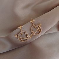 Fashion Simple Style Star Metal Star Plating Metal Artificial Gemstones Women's Earrings sku image 1