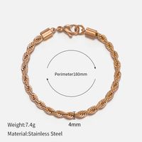 Simple Style Twist Stainless Steel Gold Plated Bracelets sku image 10