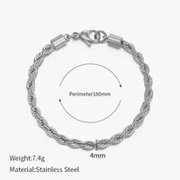 Simple Style Twist Stainless Steel Gold Plated Bracelets sku image 2