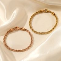 Simple Style Twist Stainless Steel Gold Plated Bracelets main image 3