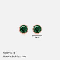 Simple Style Round Stainless Steel Plating Rhinestones Ear Studs 1 Pair sku image 46