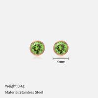 Simple Style Round Stainless Steel Plating Rhinestones Ear Studs 1 Pair sku image 52