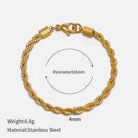 Simple Style Twist Stainless Steel Gold Plated Bracelets sku image 5