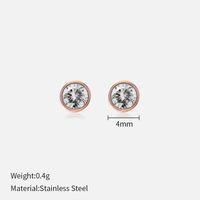 Simple Style Round Stainless Steel Plating Rhinestones Ear Studs 1 Pair sku image 45