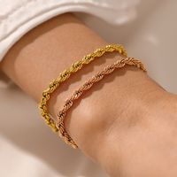 Simple Style Twist Stainless Steel Gold Plated Bracelets main image 1
