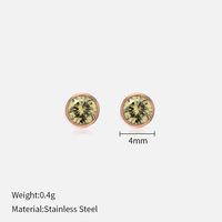 Simple Style Round Stainless Steel Plating Rhinestones Ear Studs 1 Pair sku image 58