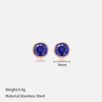 Simple Style Round Stainless Steel Plating Rhinestones Ear Studs 1 Pair sku image 54