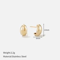 Simple Style C Shape Stainless Steel Gold Plated Ear Studs 1 Pair sku image 2