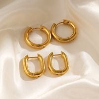 Simple Style Circle Stainless Steel Plating Hoop Earrings 1 Pair main image 1