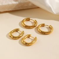 Simple Style Circle Stainless Steel Plating Hoop Earrings 1 Pair main image 5