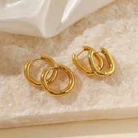 Simple Style Circle Stainless Steel Plating Hoop Earrings 1 Pair main image 2