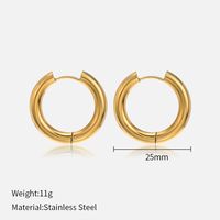 Simple Style Circle Stainless Steel Plating Hoop Earrings 1 Pair sku image 1