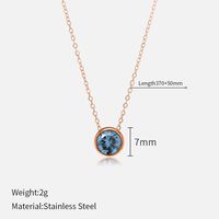Simple Style Round Stainless Steel Plating Rhinestones Pendant Necklace sku image 39