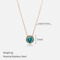 Simple Style Round Stainless Steel Plating Rhinestones Pendant Necklace sku image 48