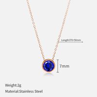 Simple Style Round Stainless Steel Plating Rhinestones Pendant Necklace sku image 45