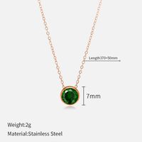Simple Style Round Stainless Steel Plating Rhinestones Pendant Necklace sku image 41