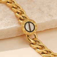 Fashion Round Stainless Steel Plating Natural Stone Bracelets main image 5