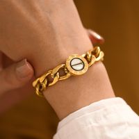 Fashion Round Stainless Steel Plating Natural Stone Bracelets main image 2