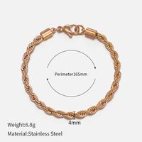 Simple Style Twist Stainless Steel Gold Plated Bracelets sku image 6