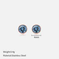 Simple Style Round Stainless Steel Plating Rhinestones Ear Studs 1 Pair sku image 43
