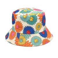 Women's Fashion Flower Printing Wide Eaves Bucket Hat sku image 3
