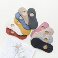 Frau Mode Einfarbig Baumwolle Handgemacht Crew Socken Ein Paar main image 3