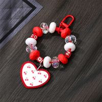 1 Piece Cute Swan Heart Shape Pvc Beaded Keychain sku image 2