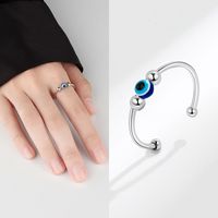 1 Piece Simple Style Devil's Eye Copper Plating Women's Open Ring main image 5