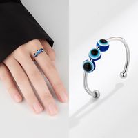 1 Piece Simple Style Devil's Eye Copper Plating Women's Open Ring main image 3