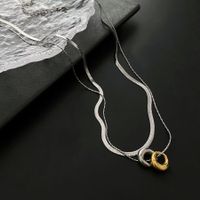 Einfacher Stil Runden Titan Stahl Überzug Halskette Mit Anhänger sku image 1