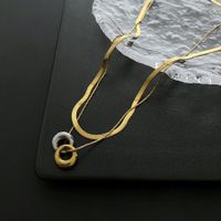 Simple Style Round Titanium Steel Plating Pendant Necklace sku image 2