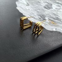 Simple Style Geometric Titanium Steel Irregular Plating Earrings 1 Pair main image 2