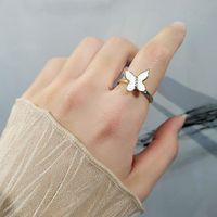 1 Piece Lady Butterfly Copper Plating Women's Open Ring main image 5