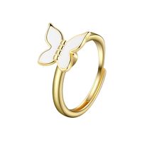 1 Piece Lady Butterfly Copper Plating Women's Open Ring main image 3