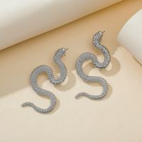 1 Paire Mode Serpent Alliage Placage Femmes Boucles D'oreilles main image 3