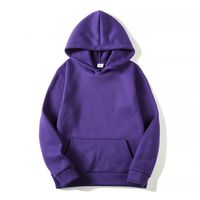 Unisex Hoodies Long Sleeve Basic Fleece Lined Casual Solid Color main image 8