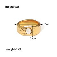Simple Style Pearl Stainless Steel Inlay Pearl Rings 1 Piece main image 2