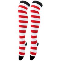 Frau Japanischer Stil Streifen Polyester Baumwolle Polyester Jacquard Socken Über Die Knie Socken sku image 29