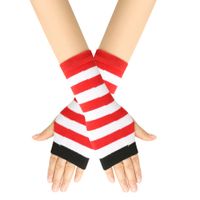 Women's Fashion Stripe Solid Color Knitted Fabric Scarves & Gloves Gloves sku image 26
