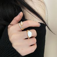 Fashion Geometric Copper Plating Shell Women's Open Ring main image 3