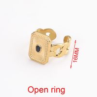 Fashion Geometric Stainless Steel Plating Artificial Pearls Turquoise Open Ring main image 3