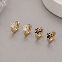 Cute Paw Print Copper Plating Earrings 1 Pair main image 1