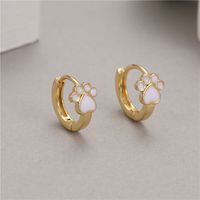 Cute Paw Print Copper Plating Earrings 1 Pair main image 3