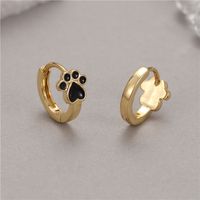 Cute Paw Print Copper Plating Earrings 1 Pair sku image 2