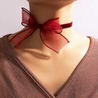 1 Piece Vintage Style Bow Knot Gauze Women's Choker sku image 1