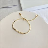 1 Piece Fashion Solid Color Alloy Plating Couple Bracelets main image 1