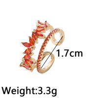 Fashion Leaves Copper Plating Inlay Zircon Gold Plated Women's Open Ring main image 3