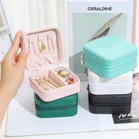 Casual Solid Color Pu Leather Jewelry Boxes main image 1